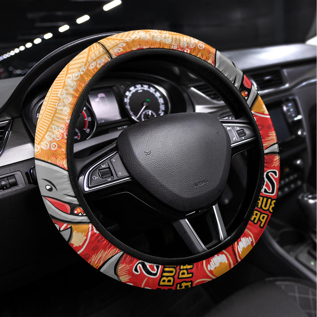Dolphins NAIDOC Week 2024 Steering Wheel Cover Aboriginal Fire Burning Sparks