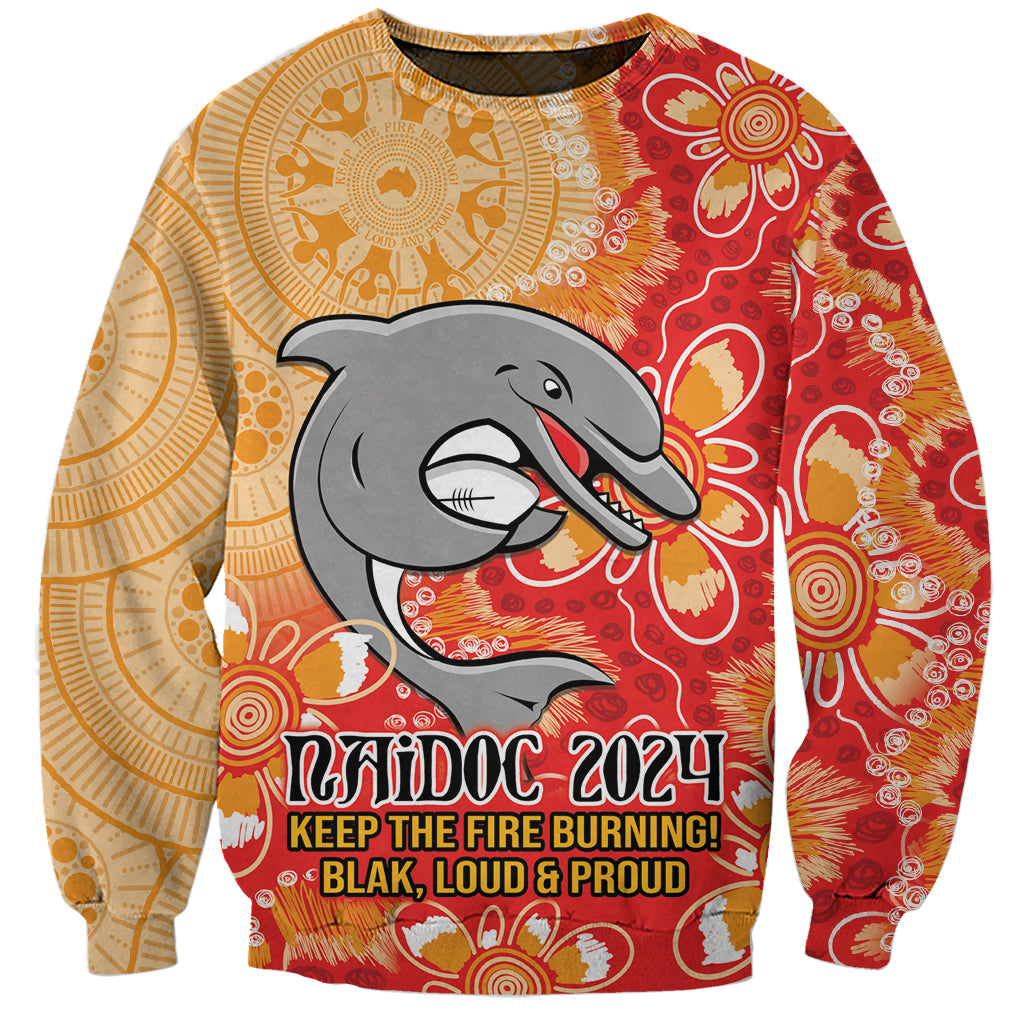 Personalised Dolphins NAIDOC Week 2024 Sweatshirt Aboriginal Fire Burning Sparks