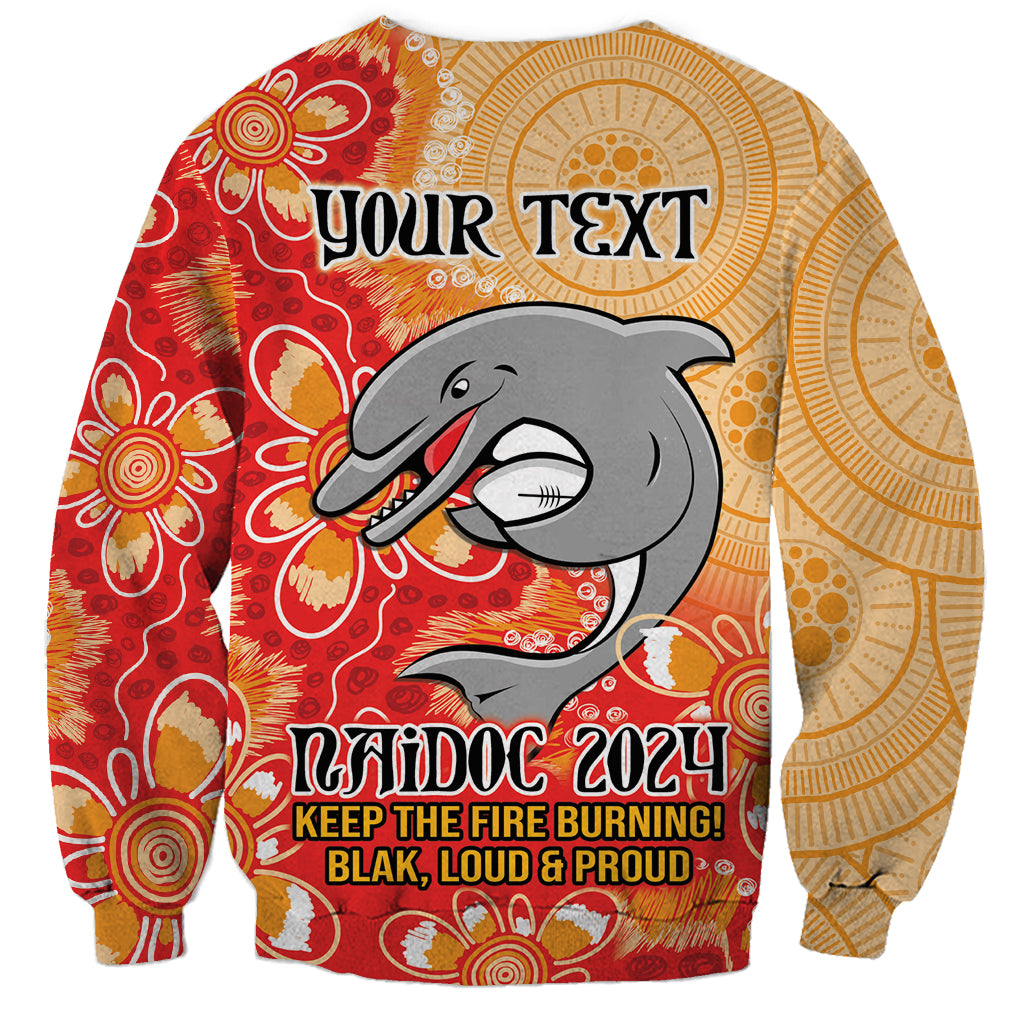 Personalised Dolphins NAIDOC Week 2024 Sweatshirt Aboriginal Fire Burning Sparks
