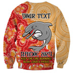 Personalised Dolphins NAIDOC Week 2024 Sweatshirt Aboriginal Fire Burning Sparks