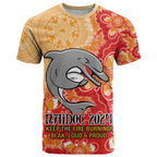 Personalised Dolphins NAIDOC Week 2024 T Shirt Aboriginal Fire Burning Sparks