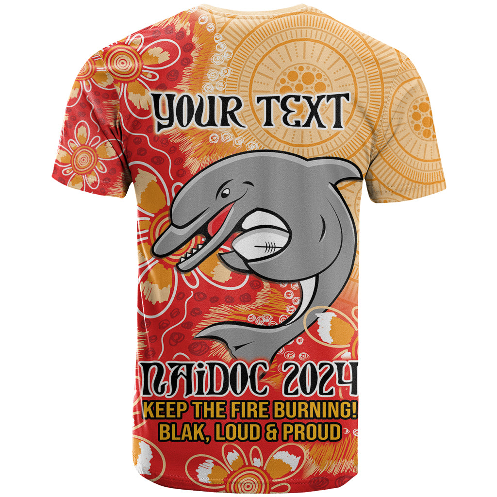 Personalised Dolphins NAIDOC Week 2024 T Shirt Aboriginal Fire Burning Sparks