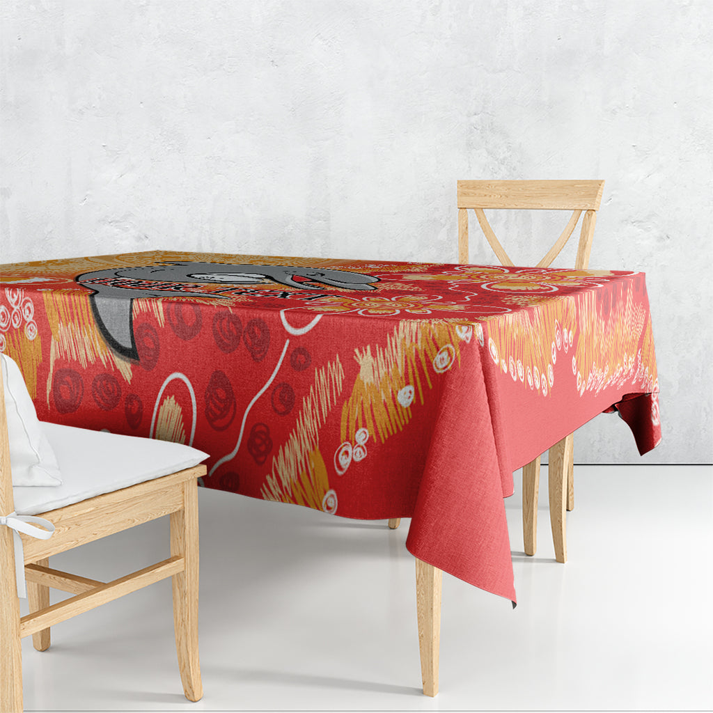 Personalised Dolphins NAIDOC Week 2024 Tablecloth Aboriginal Fire Burning Sparks