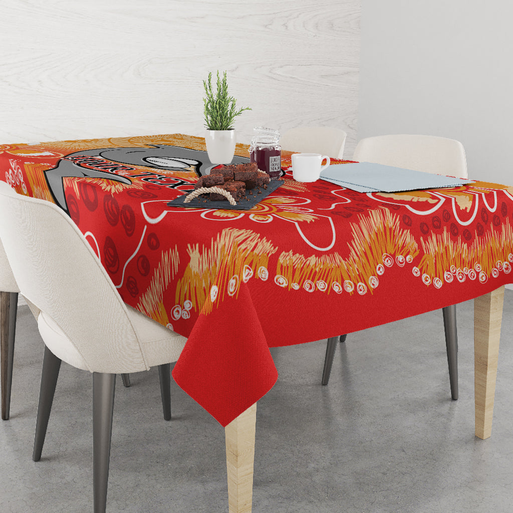 Personalised Dolphins NAIDOC Week 2024 Tablecloth Aboriginal Fire Burning Sparks