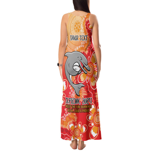 Personalised Dolphins NAIDOC Week 2024 Tank Maxi Dress Aboriginal Fire Burning Sparks