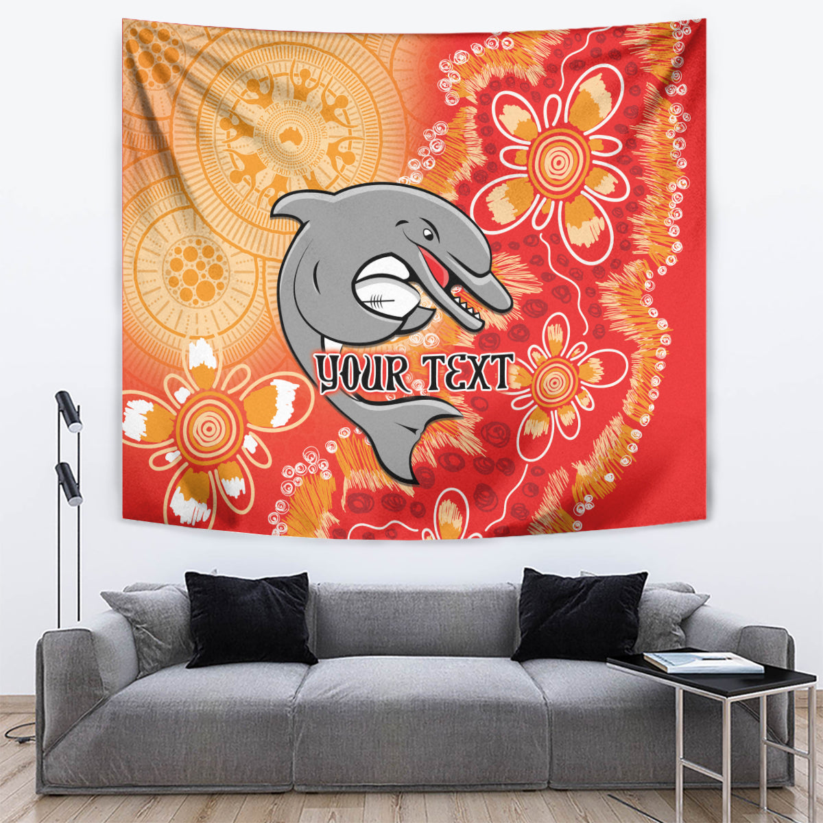 Personalised Dolphins NAIDOC Week 2024 Tapestry Aboriginal Fire Burning Sparks