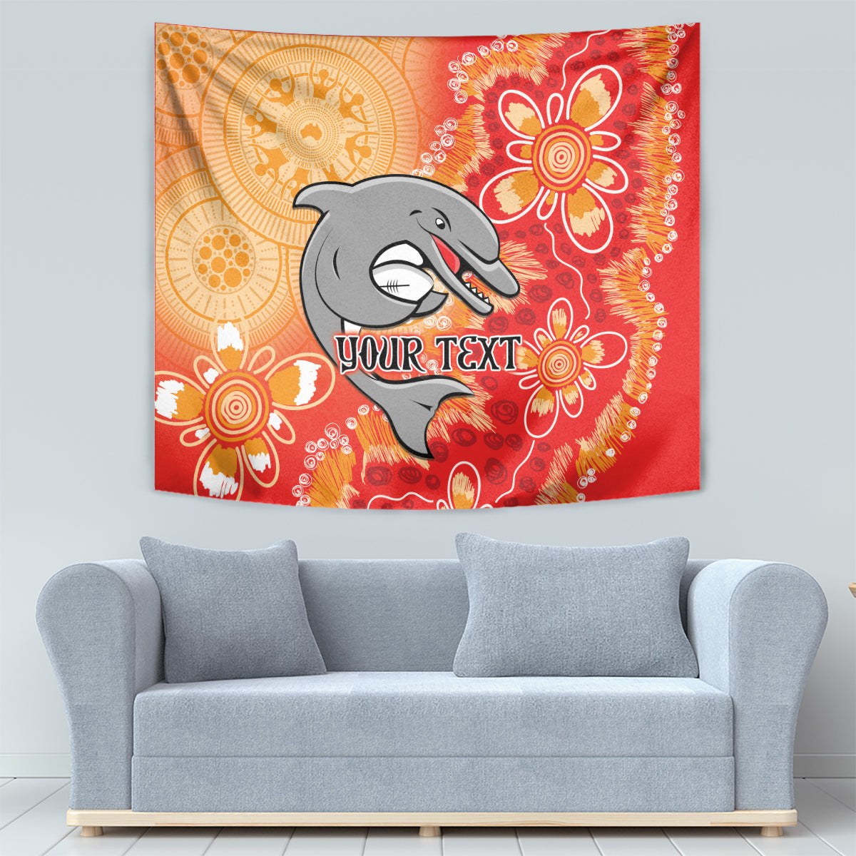 Personalised Dolphins NAIDOC Week 2024 Tapestry Aboriginal Fire Burning Sparks
