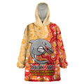 Personalised Dolphins NAIDOC Week 2024 Wearable Blanket Hoodie Aboriginal Fire Burning Sparks