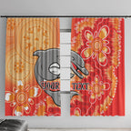 Personalised Dolphins NAIDOC Week 2024 Window Curtain Aboriginal Fire Burning Sparks