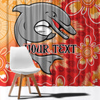 Personalised Dolphins NAIDOC Week 2024 Window Curtain Aboriginal Fire Burning Sparks