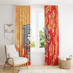 Personalised Dolphins NAIDOC Week 2024 Window Curtain Aboriginal Fire Burning Sparks