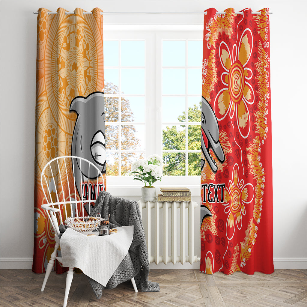 Personalised Dolphins NAIDOC Week 2024 Window Curtain Aboriginal Fire Burning Sparks