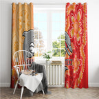 Personalised Dolphins NAIDOC Week 2024 Window Curtain Aboriginal Fire Burning Sparks