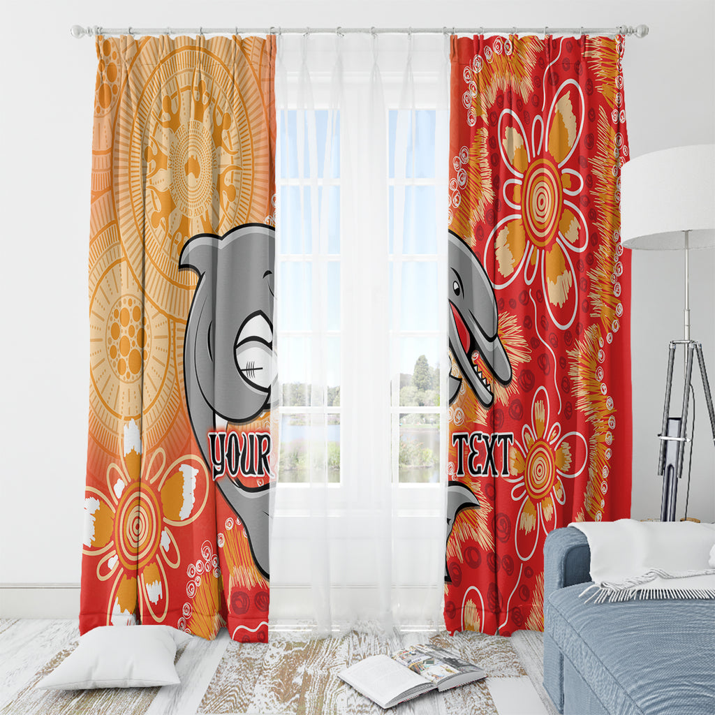 Personalised Dolphins NAIDOC Week 2024 Window Curtain Aboriginal Fire Burning Sparks
