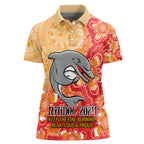Personalised Dolphins NAIDOC Week 2024 Women Polo Shirt Aboriginal Fire Burning Sparks