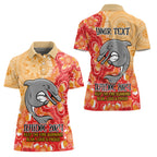 Personalised Dolphins NAIDOC Week 2024 Women Polo Shirt Aboriginal Fire Burning Sparks