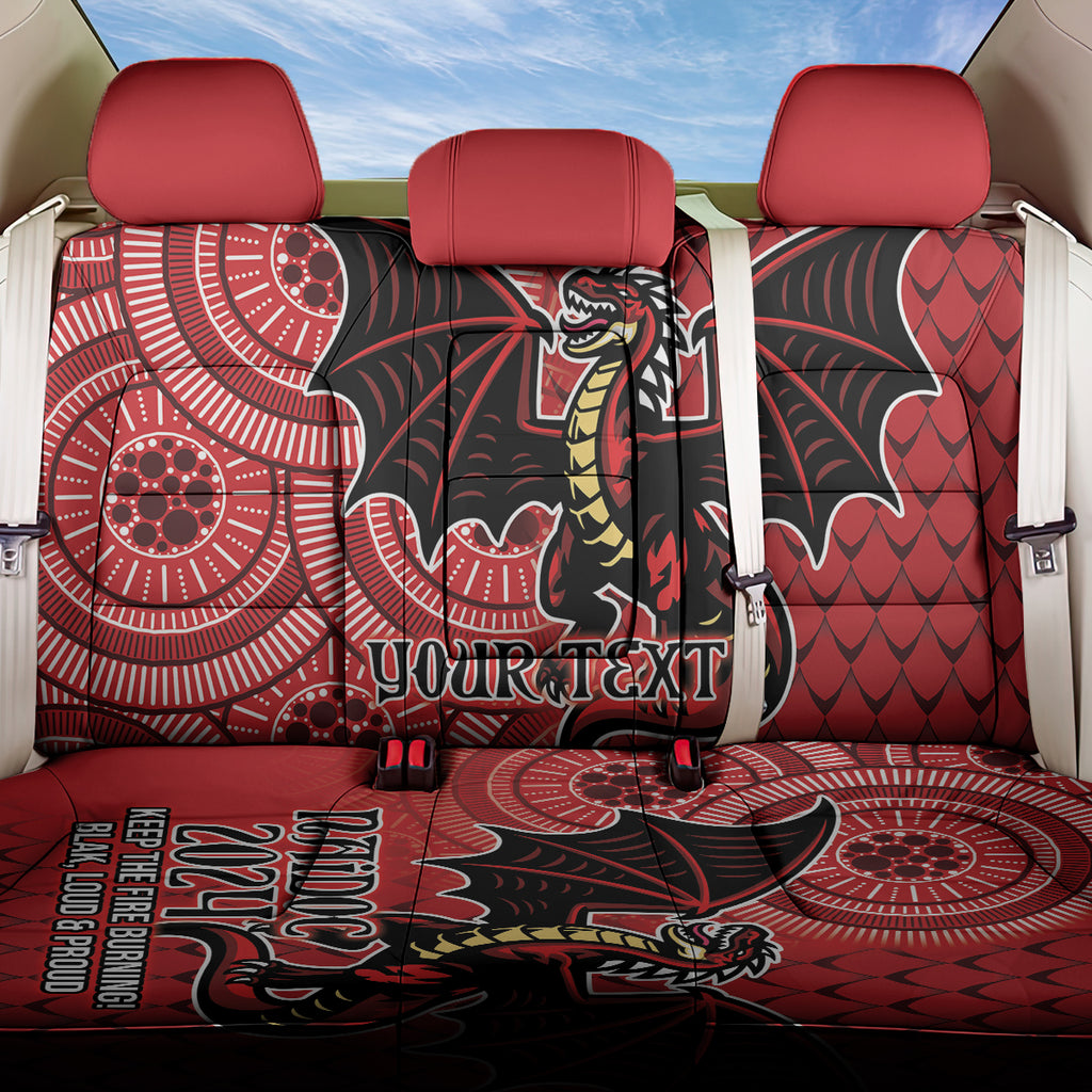 Personalised Dragons NAIDOC Week 2024 Back Car Seat Cover Aboriginal Fire Burning Sparks