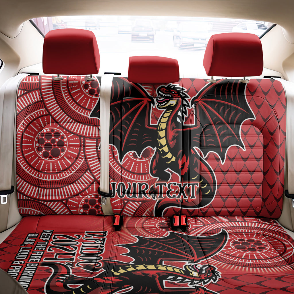 Personalised Dragons NAIDOC Week 2024 Back Car Seat Cover Aboriginal Fire Burning Sparks