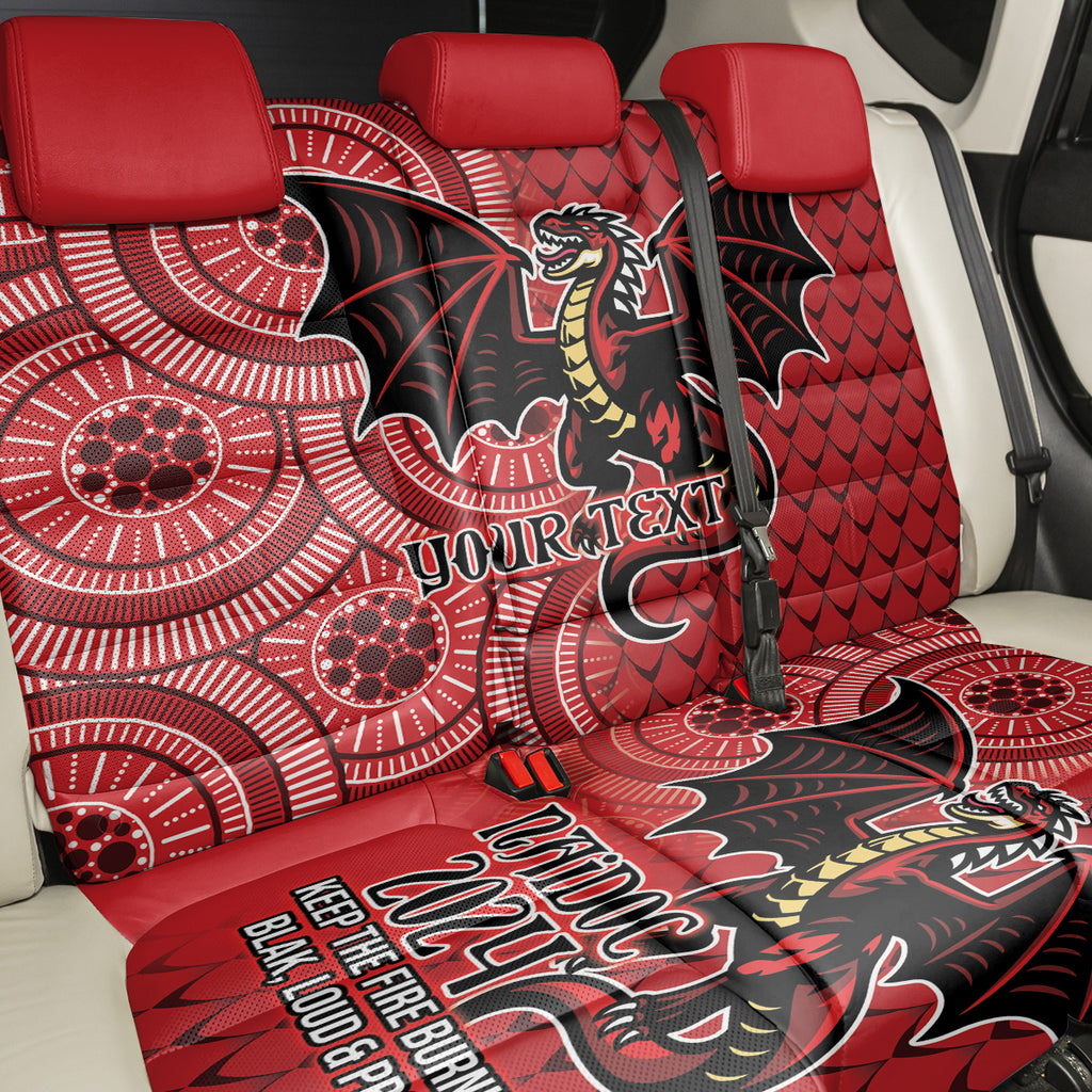 Personalised Dragons NAIDOC Week 2024 Back Car Seat Cover Aboriginal Fire Burning Sparks