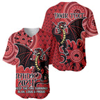 Personalised Dragons NAIDOC Week 2024 Baseball Jersey Aboriginal Fire Burning Sparks