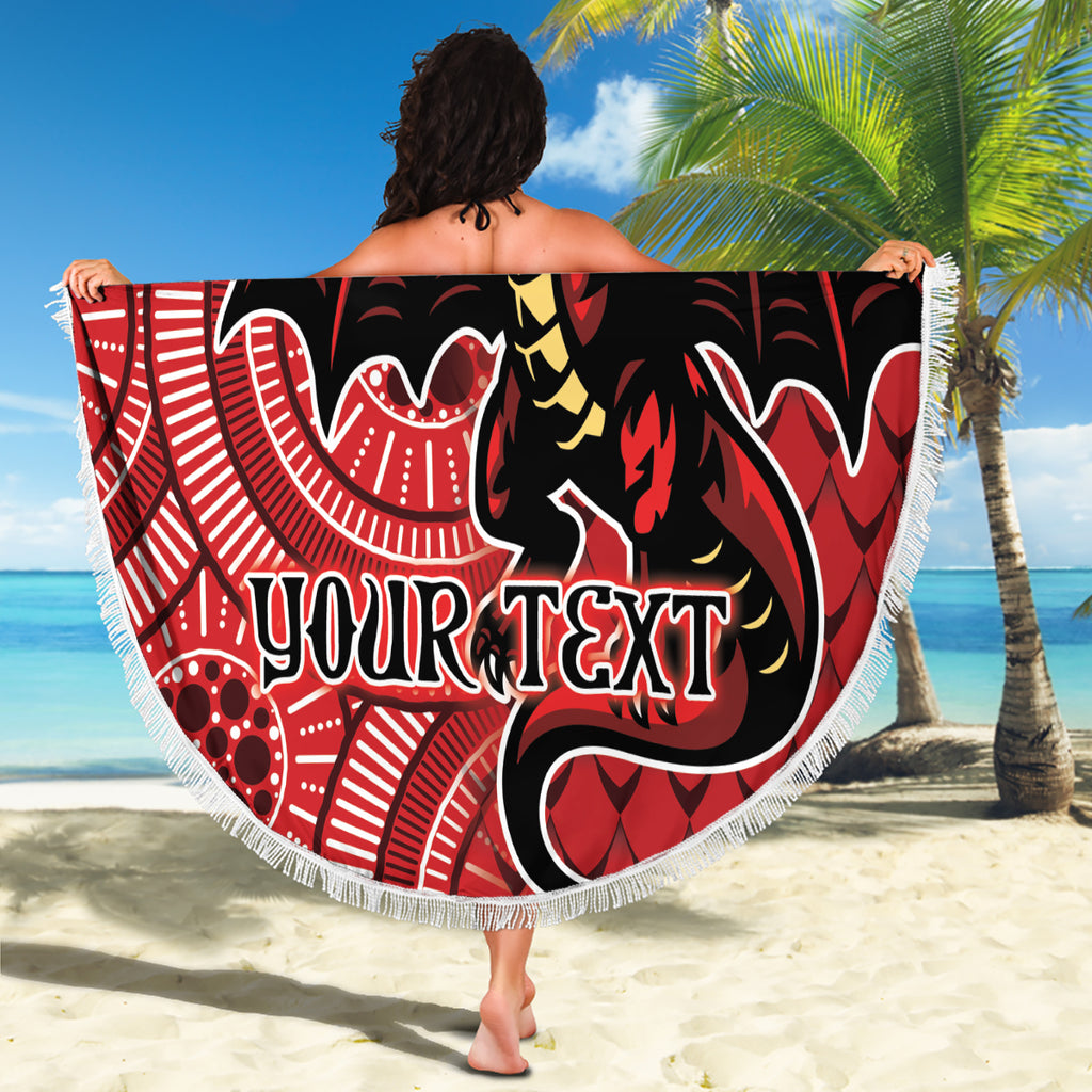 Personalised Dragons NAIDOC Week 2024 Beach Blanket Aboriginal Fire Burning Sparks
