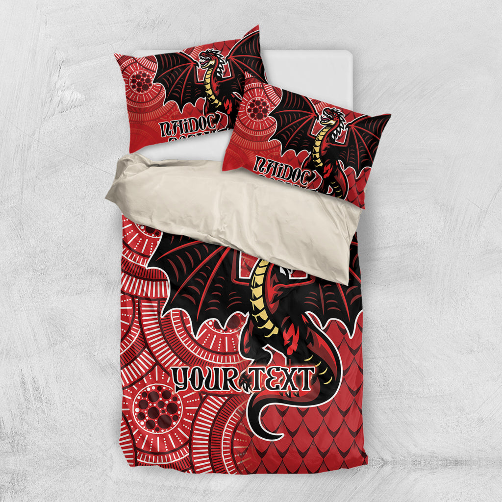 Personalised Dragons NAIDOC Week 2024 Bedding Set Aboriginal Fire Burning Sparks
