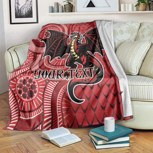 Personalised Dragons NAIDOC Week 2024 Blanket Aboriginal Fire Burning Sparks