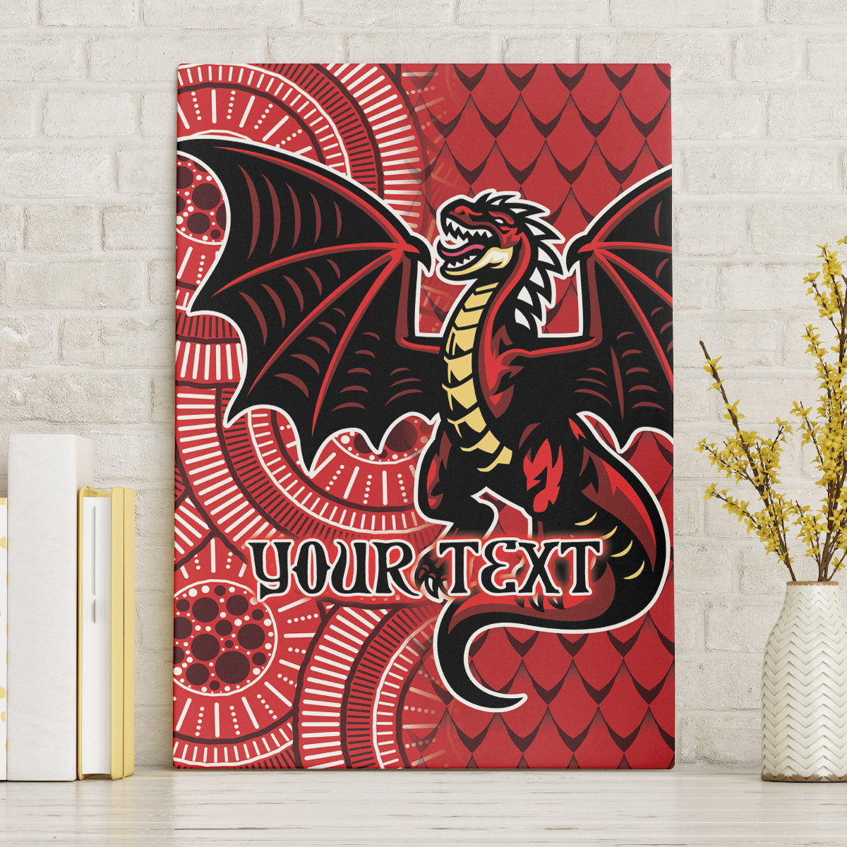 Personalised Dragons NAIDOC Week 2024 Canvas Wall Art Aboriginal Fire Burning Sparks