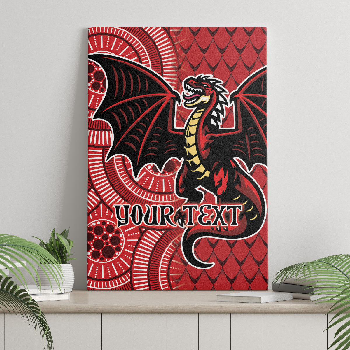 Personalised Dragons NAIDOC Week 2024 Canvas Wall Art Aboriginal Fire Burning Sparks