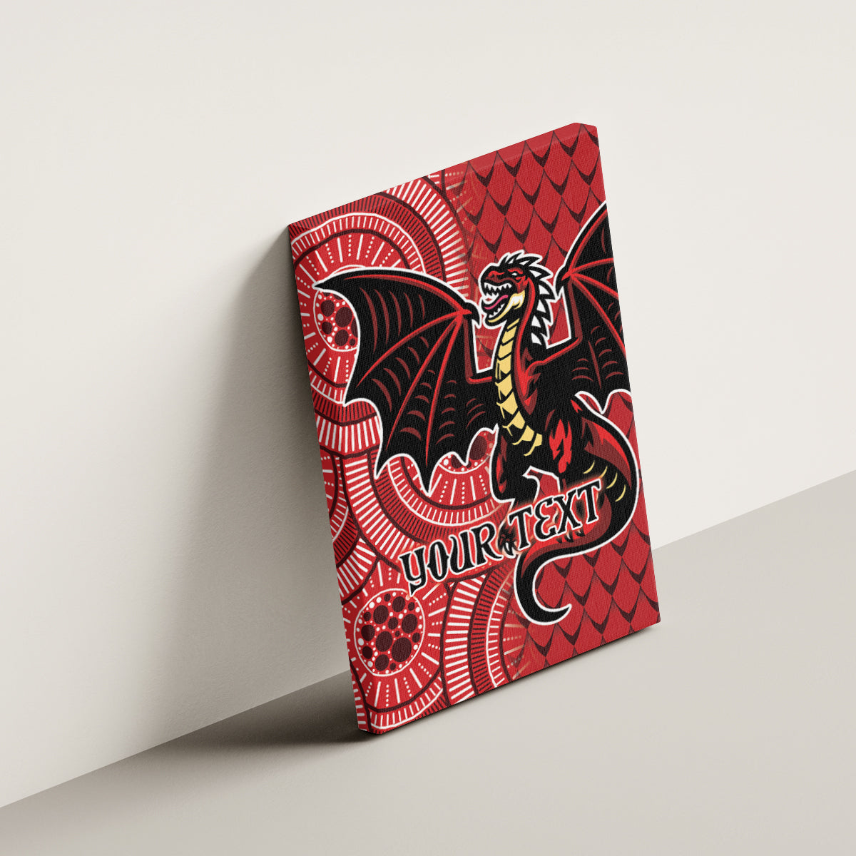 Personalised Dragons NAIDOC Week 2024 Canvas Wall Art Aboriginal Fire Burning Sparks