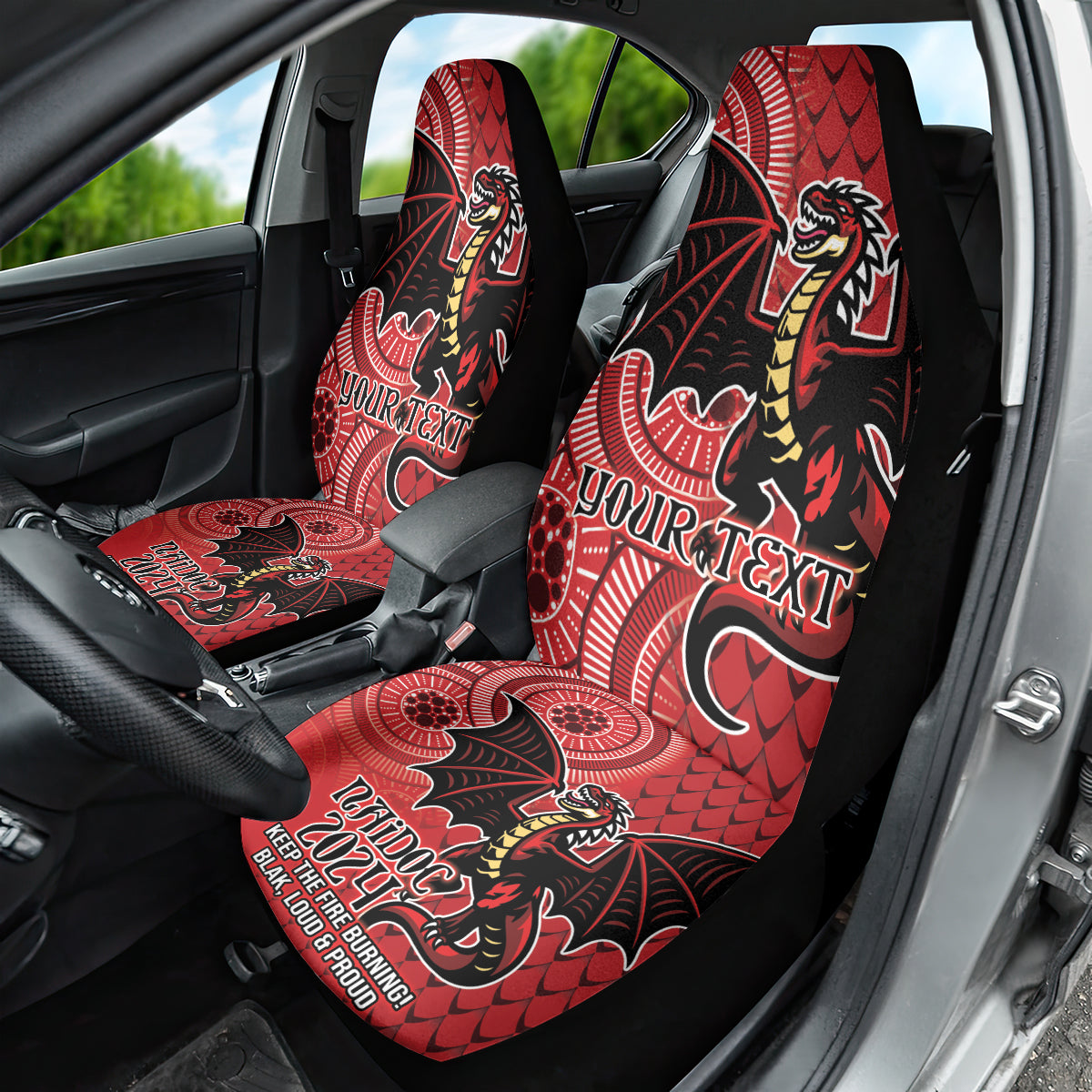 Personalised Dragons NAIDOC Week 2024 Car Seat Cover Aboriginal Fire Burning Sparks