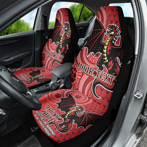 Personalised Dragons NAIDOC Week 2024 Car Seat Cover Aboriginal Fire Burning Sparks