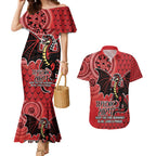 Personalised Dragons NAIDOC Week 2024 Couples Matching Mermaid Dress and Hawaiian Shirt Aboriginal Fire Burning Sparks