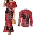 Personalised Dragons NAIDOC Week 2024 Couples Matching Mermaid Dress and Long Sleeve Button Shirt Aboriginal Fire Burning Sparks