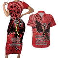 Personalised Dragons NAIDOC Week 2024 Couples Matching Short Sleeve Bodycon Dress and Hawaiian Shirt Aboriginal Fire Burning Sparks