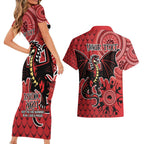 Personalised Dragons NAIDOC Week 2024 Couples Matching Short Sleeve Bodycon Dress and Hawaiian Shirt Aboriginal Fire Burning Sparks