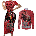Personalised Dragons NAIDOC Week 2024 Couples Matching Short Sleeve Bodycon Dress and Long Sleeve Button Shirt Aboriginal Fire Burning Sparks