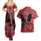 Personalised Dragons NAIDOC Week 2024 Couples Matching Summer Maxi Dress and Hawaiian Shirt Aboriginal Fire Burning Sparks