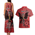 Personalised Dragons NAIDOC Week 2024 Couples Matching Tank Maxi Dress and Hawaiian Shirt Aboriginal Fire Burning Sparks