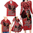 Personalised Dragons NAIDOC Week 2024 Family Matching Long Sleeve Bodycon Dress and Hawaiian Shirt Aboriginal Fire Burning Sparks