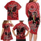 Personalised Dragons NAIDOC Week 2024 Family Matching Long Sleeve Bodycon Dress and Hawaiian Shirt Aboriginal Fire Burning Sparks