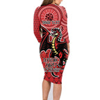 Personalised Dragons NAIDOC Week 2024 Family Matching Long Sleeve Bodycon Dress and Hawaiian Shirt Aboriginal Fire Burning Sparks