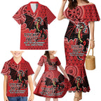 Personalised Dragons NAIDOC Week 2024 Family Matching Mermaid Dress and Hawaiian Shirt Aboriginal Fire Burning Sparks