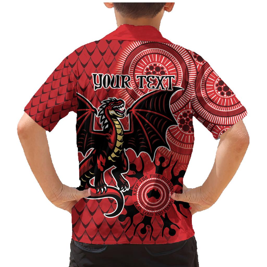 Personalised Dragons NAIDOC Week 2024 Family Matching Mermaid Dress and Hawaiian Shirt Aboriginal Fire Burning Sparks