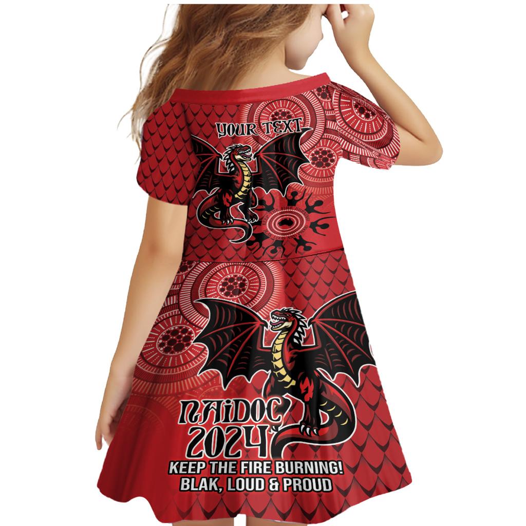 Personalised Dragons NAIDOC Week 2024 Family Matching Mermaid Dress and Hawaiian Shirt Aboriginal Fire Burning Sparks