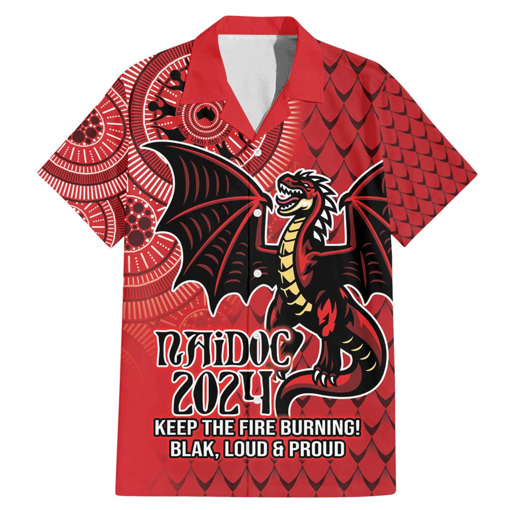 Personalised Dragons NAIDOC Week 2024 Family Matching Mermaid Dress and Hawaiian Shirt Aboriginal Fire Burning Sparks