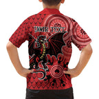 Personalised Dragons NAIDOC Week 2024 Family Matching Off Shoulder Maxi Dress and Hawaiian Shirt Aboriginal Fire Burning Sparks