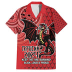 Personalised Dragons NAIDOC Week 2024 Family Matching Off Shoulder Maxi Dress and Hawaiian Shirt Aboriginal Fire Burning Sparks