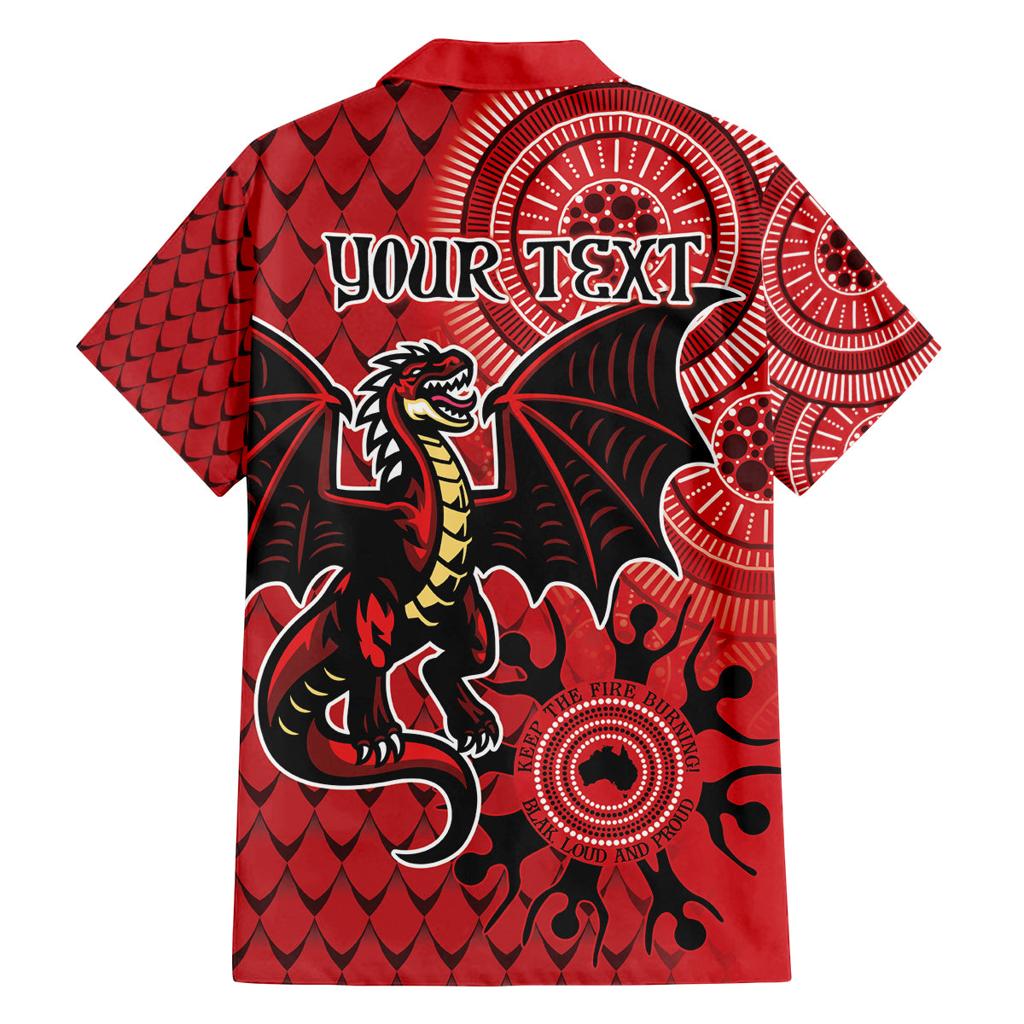 Personalised Dragons NAIDOC Week 2024 Family Matching Off Shoulder Short Dress and Hawaiian Shirt Aboriginal Fire Burning Sparks