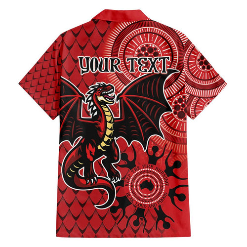 Personalised Dragons NAIDOC Week 2024 Family Matching Off Shoulder Short Dress and Hawaiian Shirt Aboriginal Fire Burning Sparks